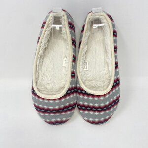 Target Alpine Knit Faux Fur Lined Lounge Slippers Size 6.5 - 7.5 Preowned